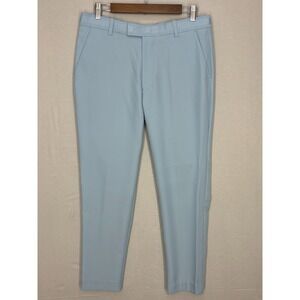 G/Fore Golf Pants Mens Light Blue Logo Straight Leg Flat Front Performance 32/32